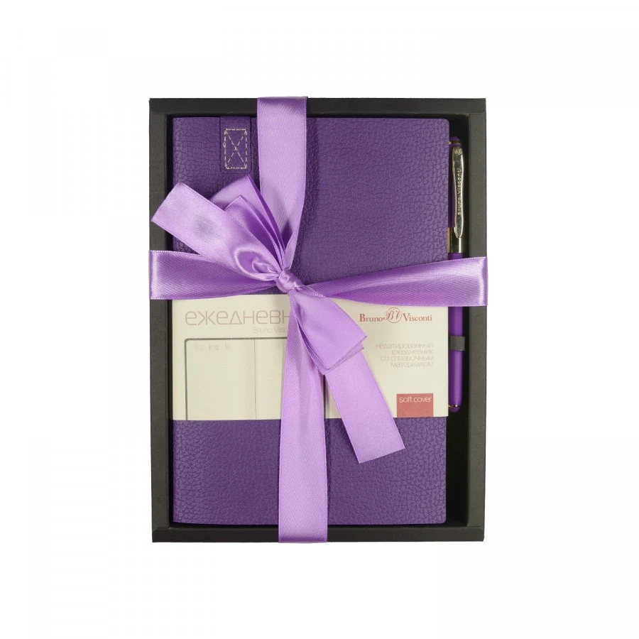 НАБОР ПОДАРОЧНЫЙ A5 "TREND" (ФИОЛЕТОВЫЙ ЕЖЕДНЕВНИК И РУЧКА)