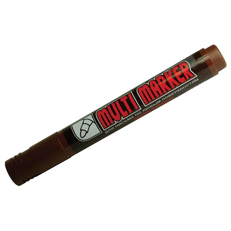 Маркер перманентный "MULTI MARKER" коричневый, пулевидный, 3мм: