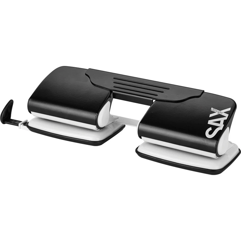 Дырокол SAX Design 300 на 4 отверстия d=5.5 мм., до 20л., черный штр. 