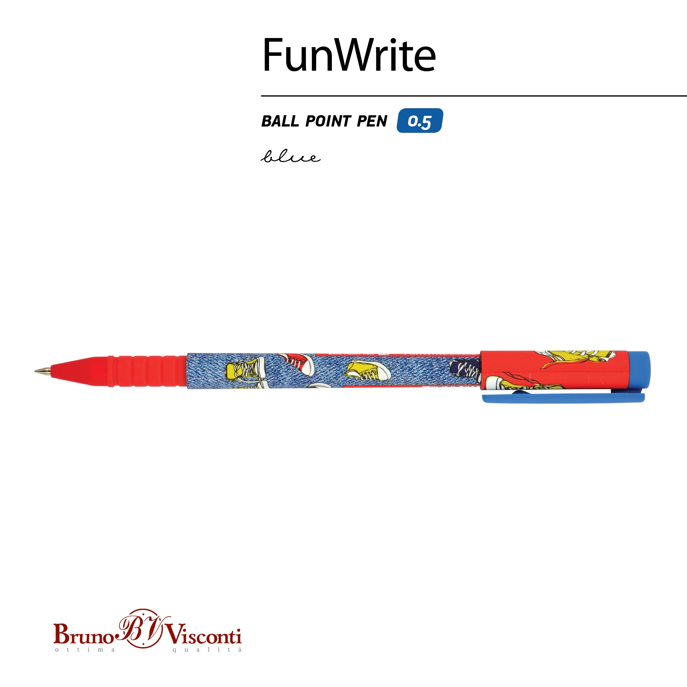 РУЧКА "FunWrite. Кеды разноцветные" ШАРИКОВАЯ 0.5 ММ, СИНЯЯ РУЧКА "FunWrite. Кеды разноцветные" ШАРИКОВАЯ 0.5 ММ, СИНЯЯ
