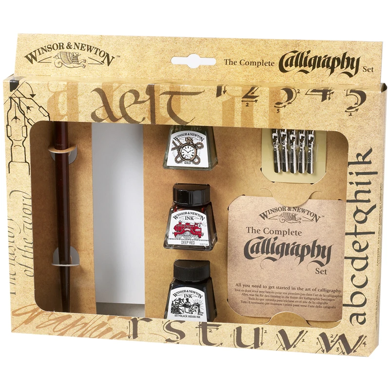 Набор туши художественной Winsor&Newton для каллиграфии, 3шт., 14мл, черный, Набор туши художественной Winsor&Newton для каллиграфии, 3шт., 14мл, черный,