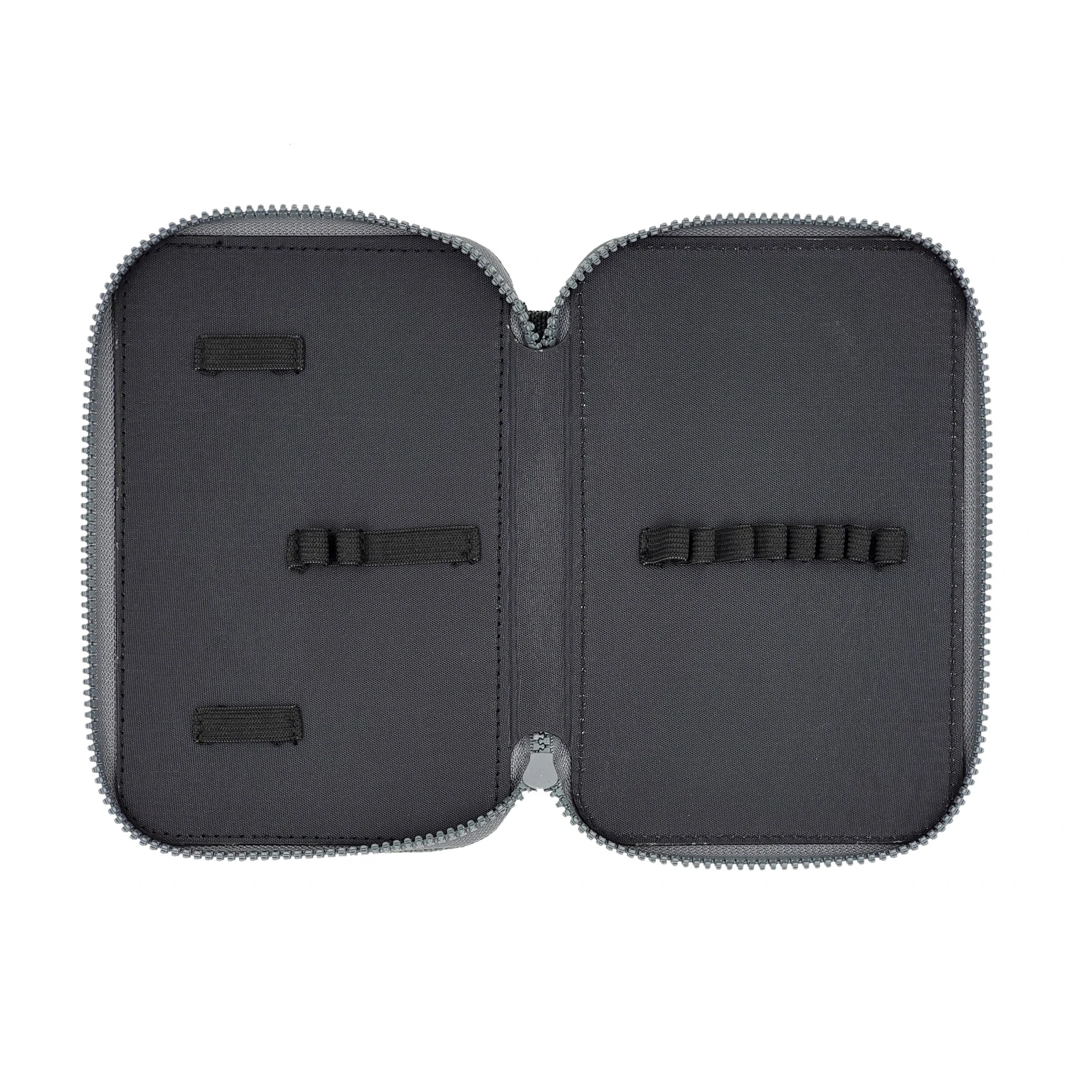 ПЕНАЛ НА МОЛНИИ ТЕМНО-СЕРЫЙ "GRAND PRIX", ОДНО ОТДЕЛЕНИЕ, 200 х 130ММ