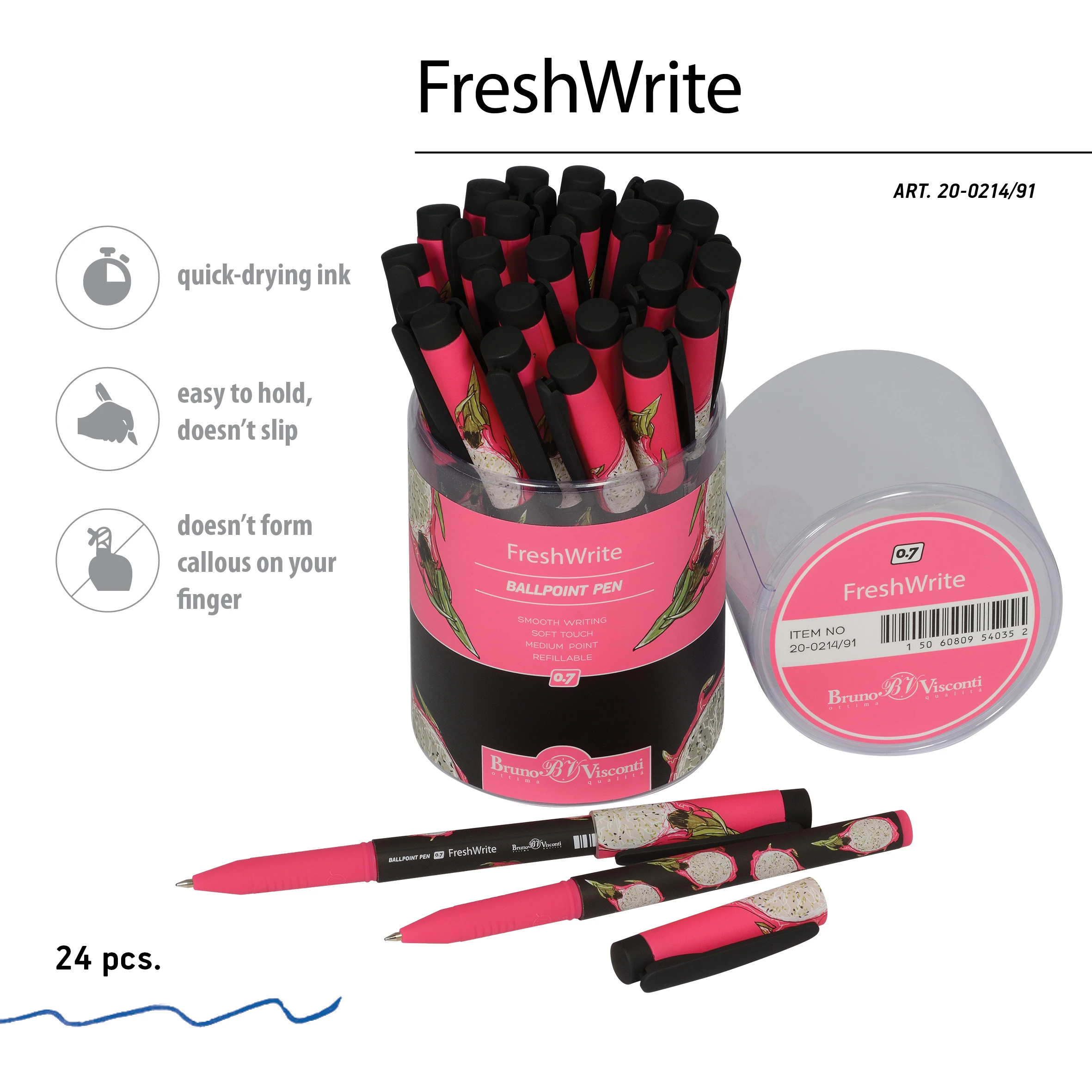 РУЧКА "FreshWrite. Fresh & fruity. Питахайя" ШАРИКОВАЯ 0.7 ММ, РУЧКА "FreshWrite. Fresh & fruity. Питахайя" ШАРИКОВАЯ 0.7 ММ,