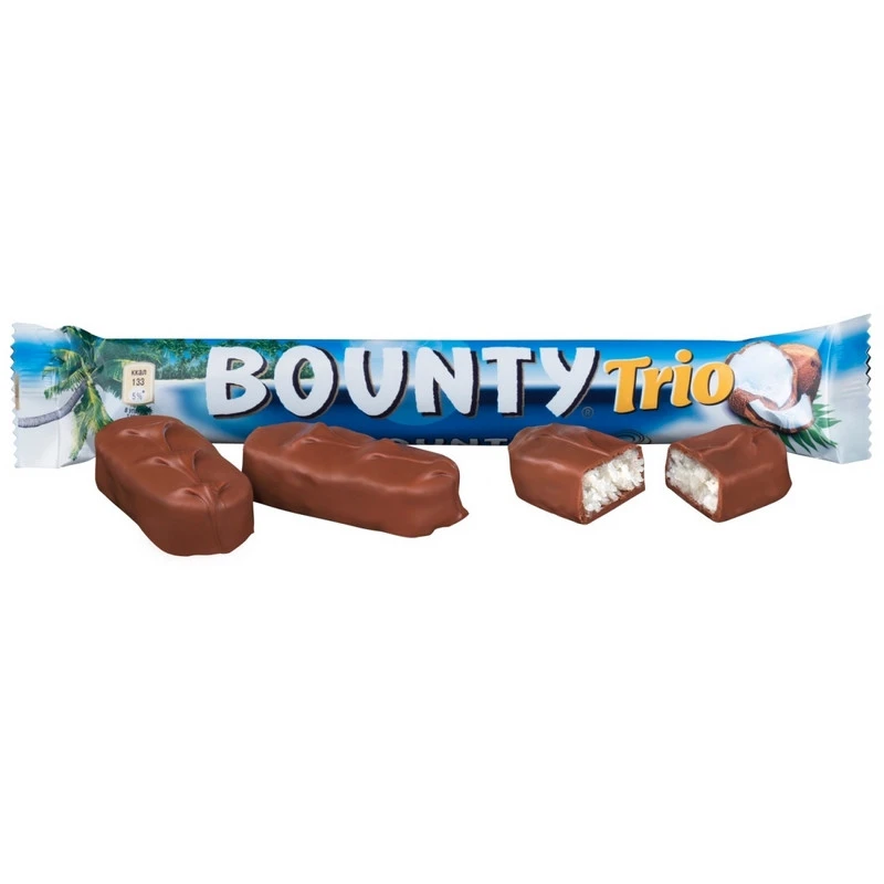 Шоколадный батончик Bounty трио 82,5г Шоколадный батончик Bounty трио 82,5г