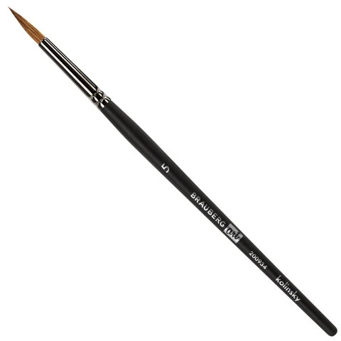 Кисть художественная проф. BRAUBERG ART CLASSIC, колонок, круглая, № 5, короткая Кисть художественная проф. BRAUBERG ART CLASSIC, колонок, круглая, № 5, короткая