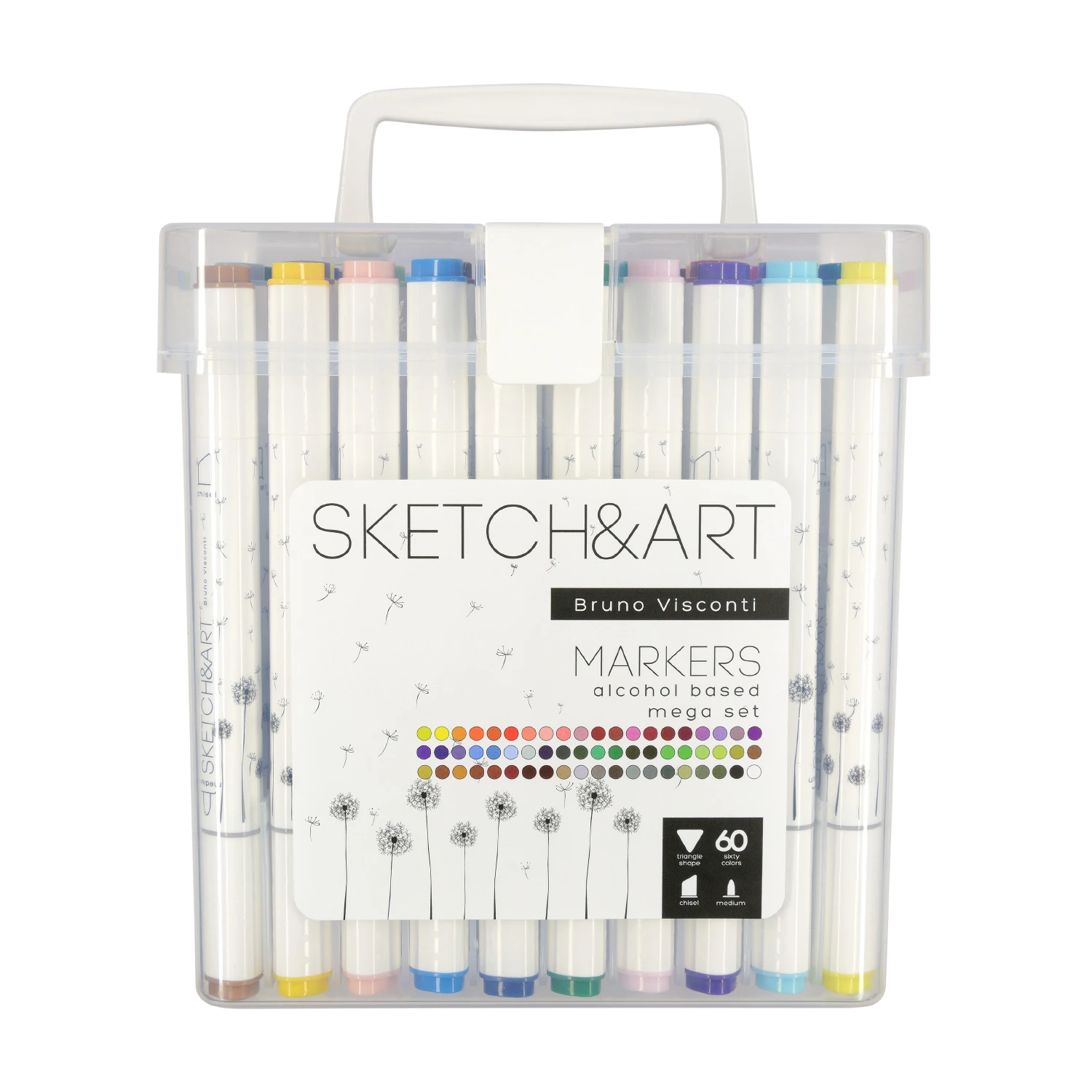 НАБОР ДВУСТОРОННИХ СКЕТЧ МАРКЕРОВ "SKETCH&ART" МЕГА, 60 ЦВ. В НАБОР ДВУСТОРОННИХ СКЕТЧ МАРКЕРОВ "SKETCH&ART" МЕГА, 60 ЦВ. В