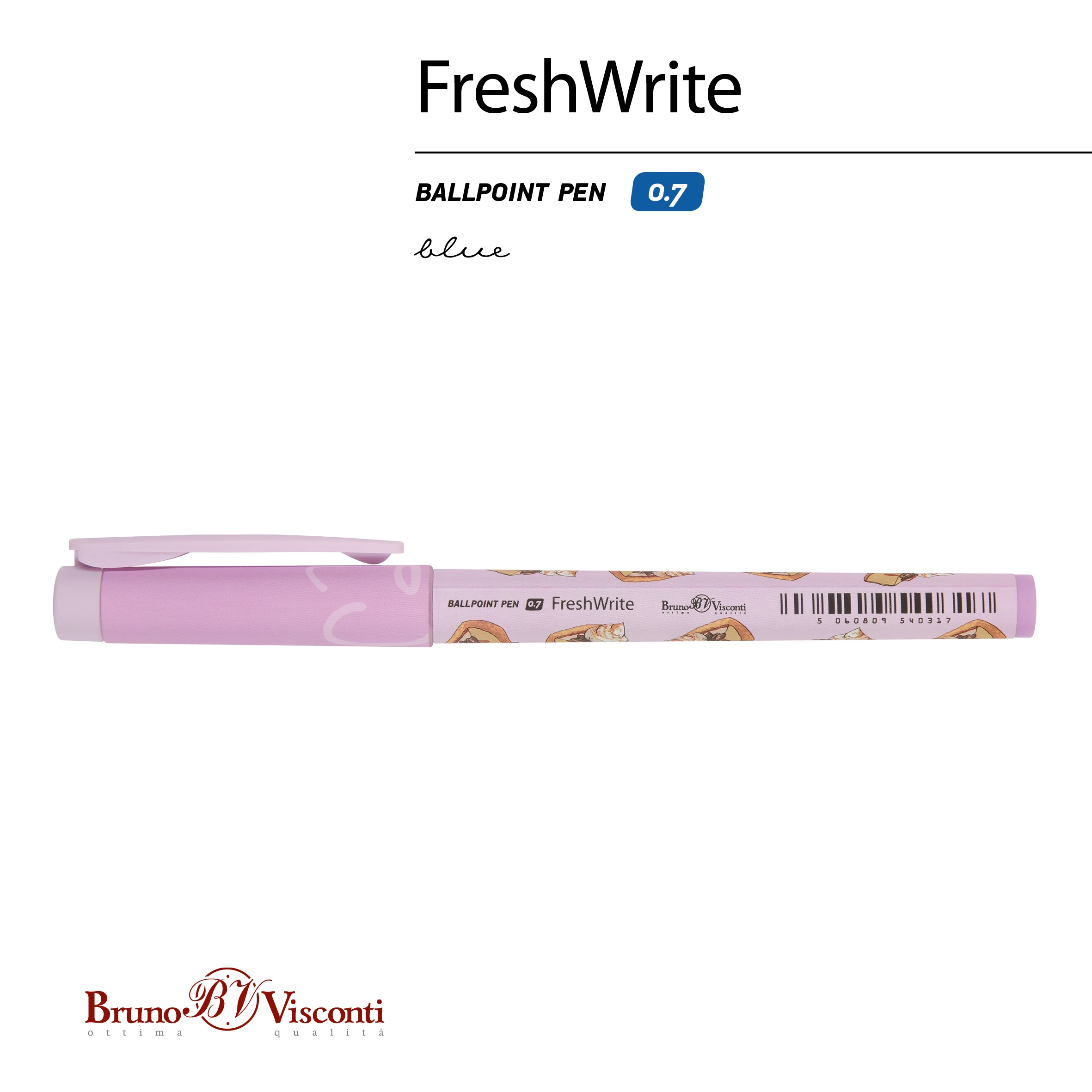 РУЧКА "FreshWrite. Кофемания. Чизкейк" ШАРИКОВАЯ 0.7 ММ, СИНЯЯ РУЧКА "FreshWrite. Кофемания. Чизкейк" ШАРИКОВАЯ 0.7 ММ, СИНЯЯ