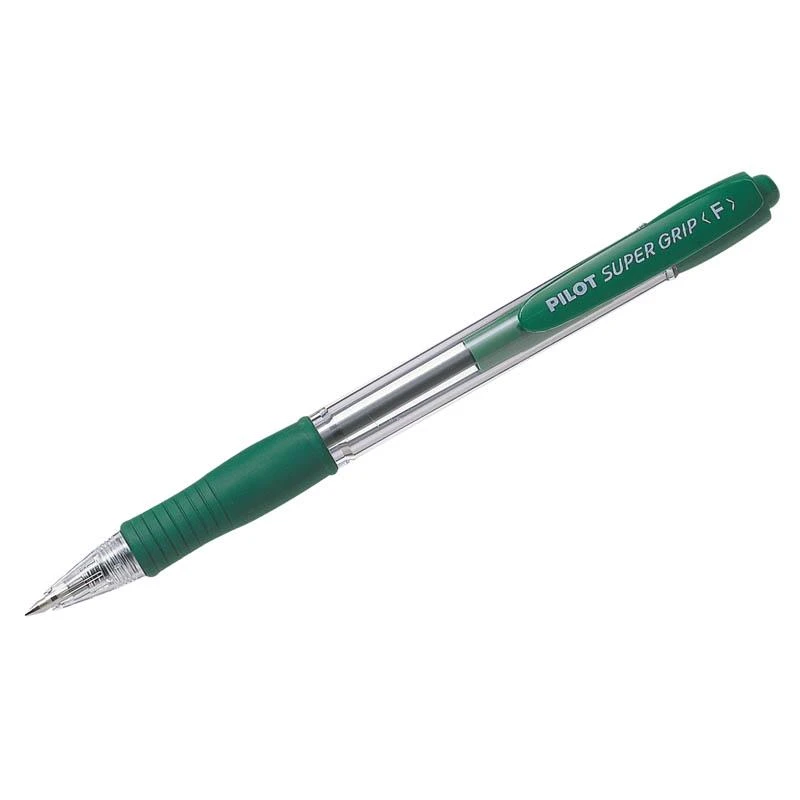 Ручка шариковая автоматическая Pilot "Super Grip" зеленая, 0,7мм