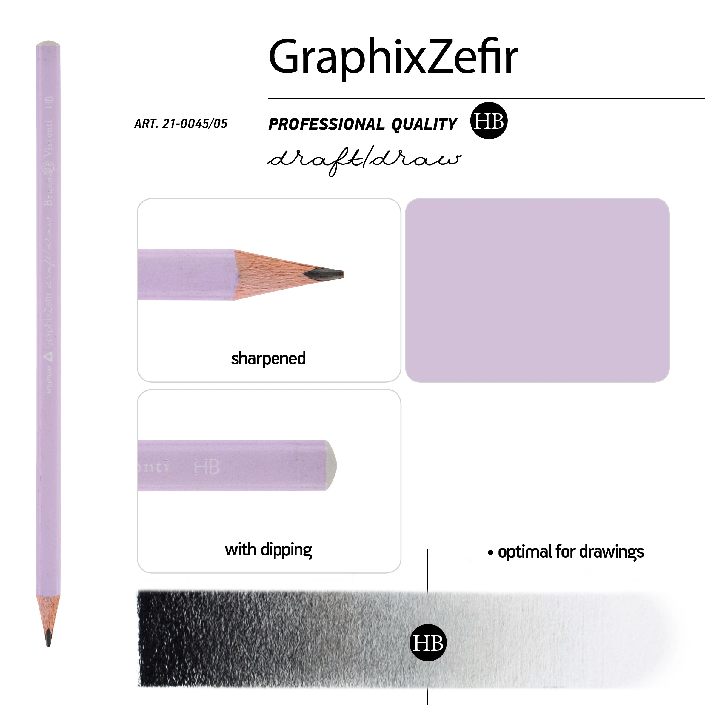 КАРАНДАШ ЧЕРНОГРАФИТОВЫЙ НЕЖНО-СИРЕНЕВЫЙ "Graphix Zefir" НВ КАРАНДАШ ЧЕРНОГРАФИТОВЫЙ НЕЖНО-СИРЕНЕВЫЙ "Graphix Zefir" НВ