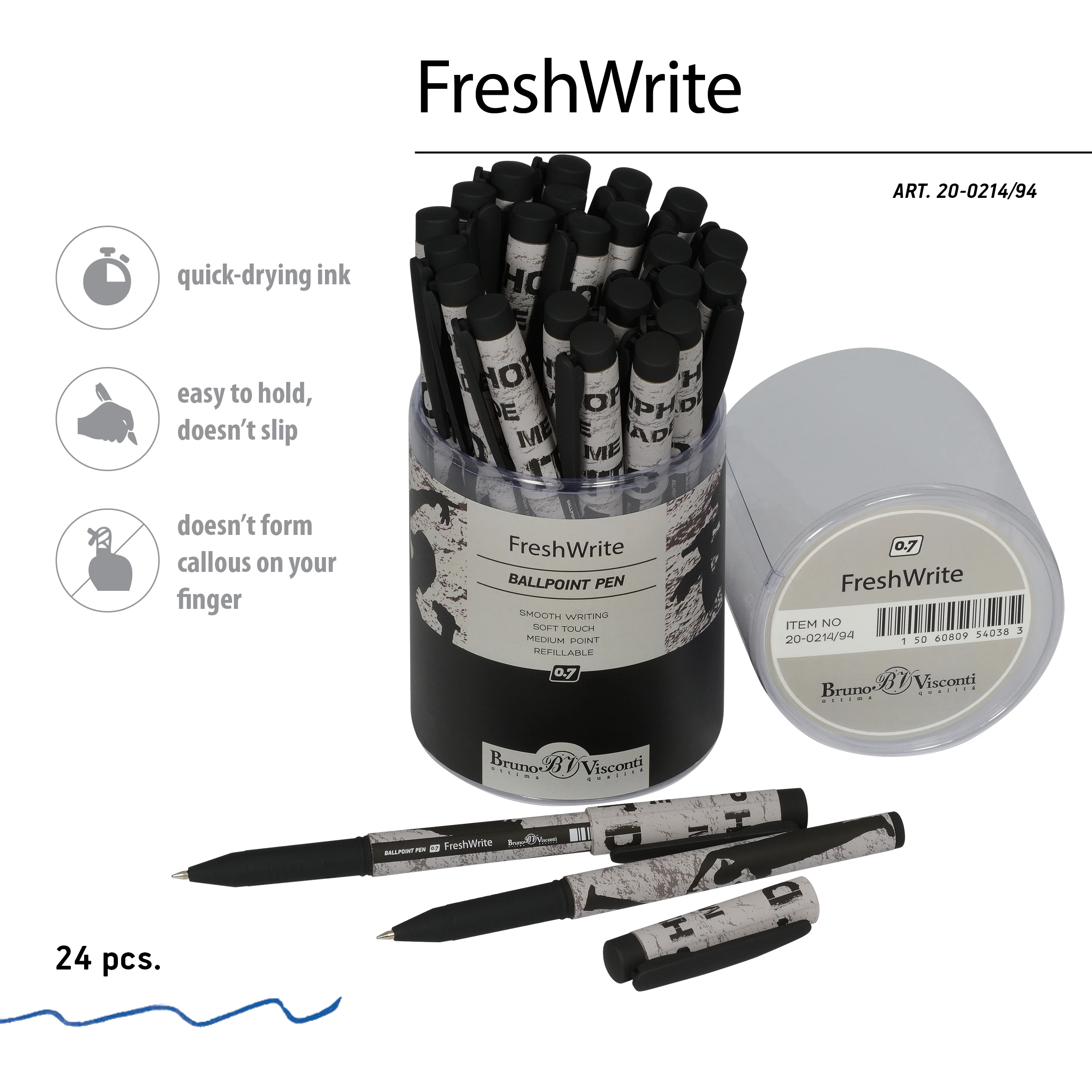 РУЧКА "FreshWrite. Хип-хоп. Силуэты. Do it", ШАРИКОВАЯ 0.7 ММ, СИНЯЯ РУЧКА "FreshWrite. Хип-хоп. Силуэты. Do it", ШАРИКОВАЯ 0.7 ММ, СИНЯЯ