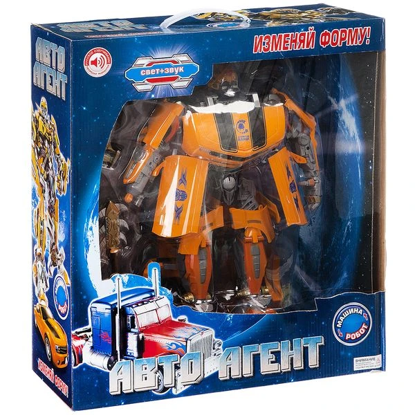 Робот-трансформер Авто-агент с рус. озвучиванием, свет, 42*14*45см, Box, арт.