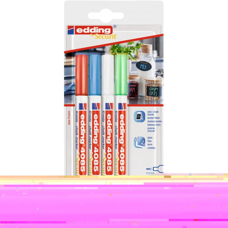 Набор меловых маркеров edding 4085 Basic. 4 шт. блистер