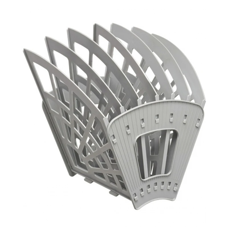 Лоток для бумаг веерный Стамм "Эконом", 7-ми секционный, серый