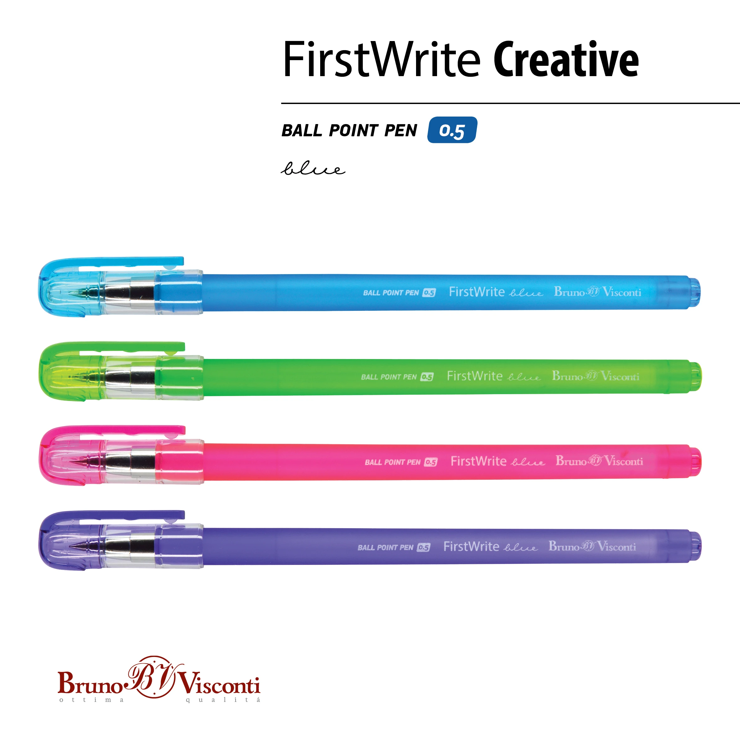 РУЧКА "FirstWrite. Creative" ШАРИКОВАЯ 0.5 ММ, СИНЯЯ (4 цвета корпуса) РУЧКА "FirstWrite. Creative" ШАРИКОВАЯ 0.5 ММ, СИНЯЯ (4 цвета корпуса)