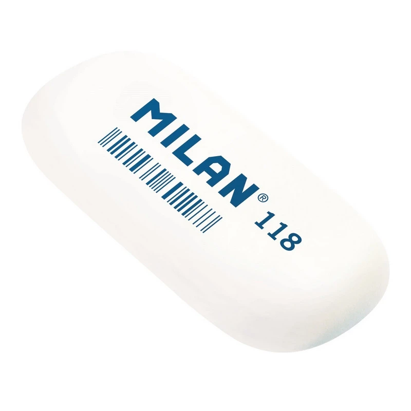 Ластик каучуковый Milan 118 овальный для стирания графита, цв. в ассорт Ластик каучуковый Milan 118 овальный для стирания графита, цв. в ассорт