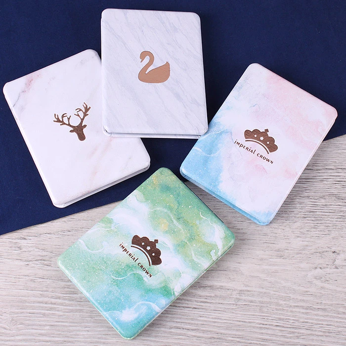 Зеркало складное прямоугольное 5*7см двойное на магните "Мрамор"