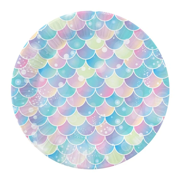 Набор бумажных тарелок Русалка - 3, 6 шт d=180 мм.