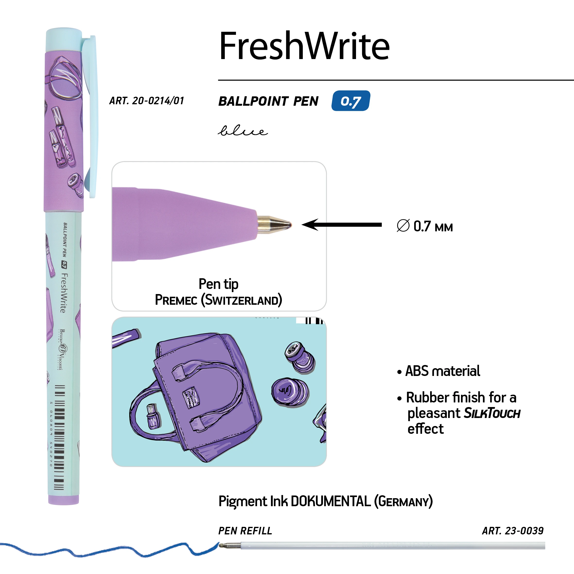 РУЧКА "FreshWrite. Life Style. Lilac dream" ШАРИКОВАЯ 0.7 ММ, СИНЯЯ РУЧКА "FreshWrite. Life Style. Lilac dream" ШАРИКОВАЯ 0.7 ММ, СИНЯЯ