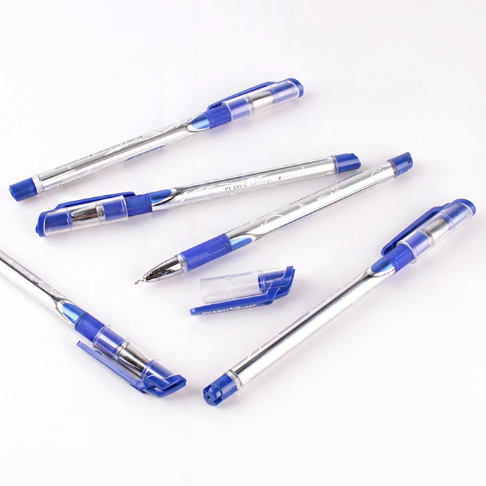 Ручка шариковая синяя на масляной основе "Piano" корпус с резиновым