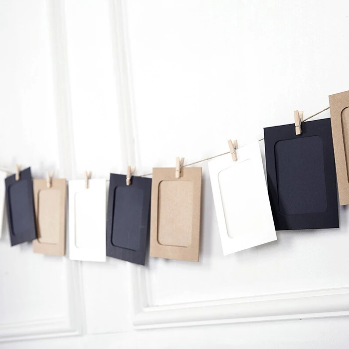 Растяжка с фоторамками 8*10,5 см (10 бум.рамок + 10 прищепок + шпагат) набор