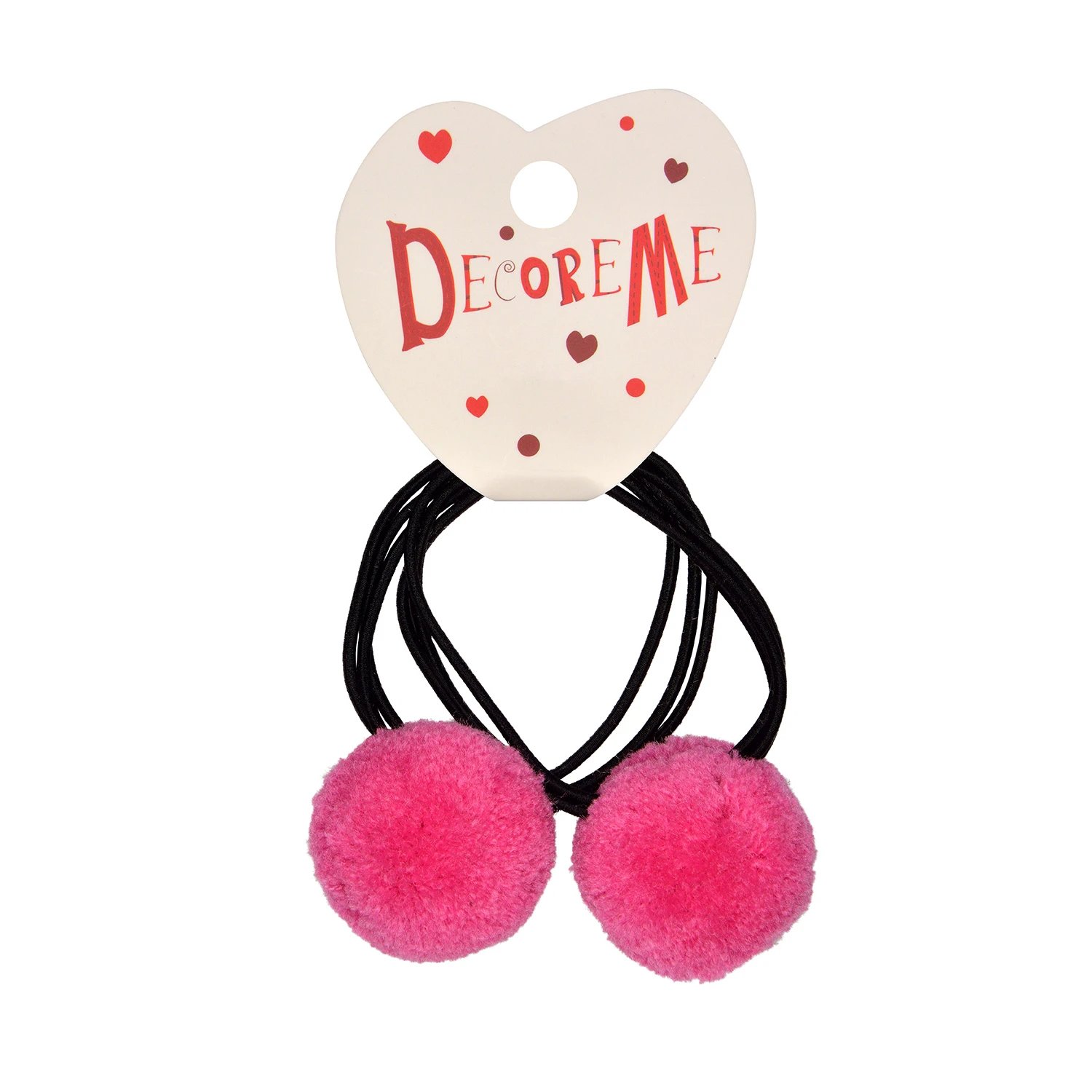 РЕЗИНКА ДЛЯ ВОЛОС С ПОМПОНАМИ "МЯГКИЕ ШАРИКИ" 2 ШТ, 5 ЦВЕТОВ