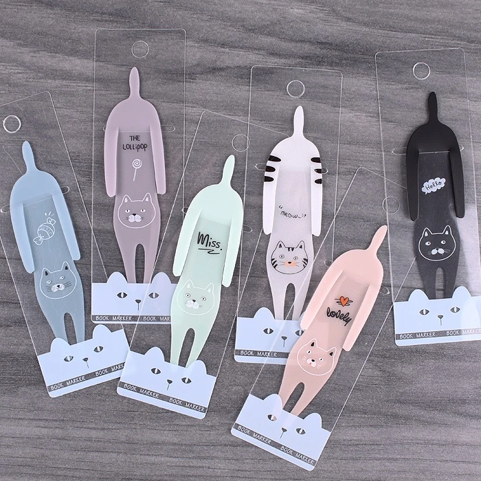 Закладки 6шт/уп в форме "кота" Закладки 6шт/уп в форме "кота"