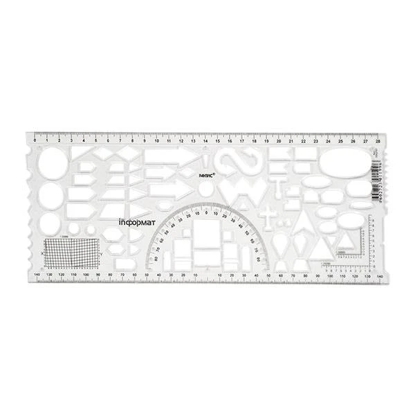 Линейка офицерская 28 см пластик морская прозрач.: ЛОЦП01 штр.: 4602723011996