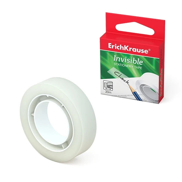 Клейкая лента Erich Krause Invisible, 12ммх20м (в коробке по 1 шт.) Клейкая лента Erich Krause Invisible, 12ммх20м (в коробке по 1 шт.)