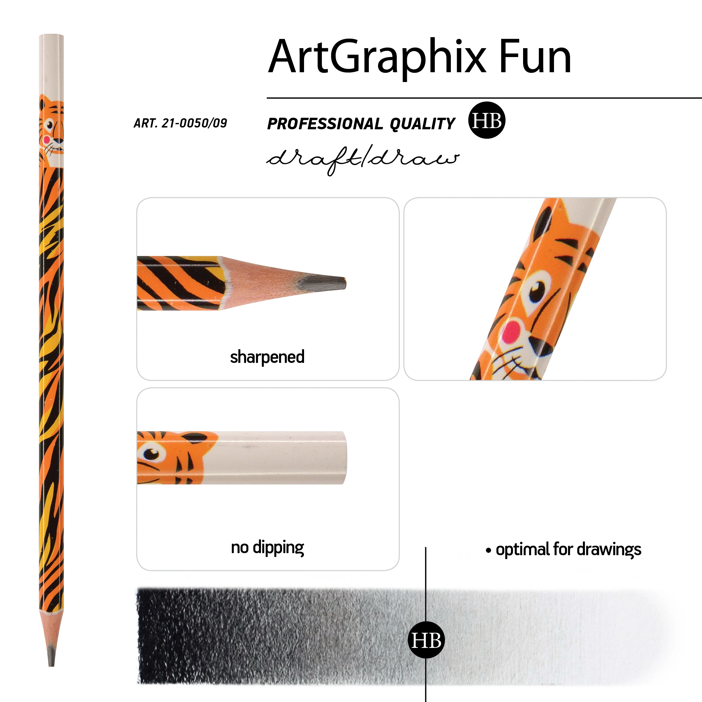 КАРАНДАШ ЧЕРНОГРАФИТОВЫЙ "ArtGraphix. Fun. Тигр" НВ (пластиковый КАРАНДАШ ЧЕРНОГРАФИТОВЫЙ "ArtGraphix. Fun. Тигр" НВ (пластиковый