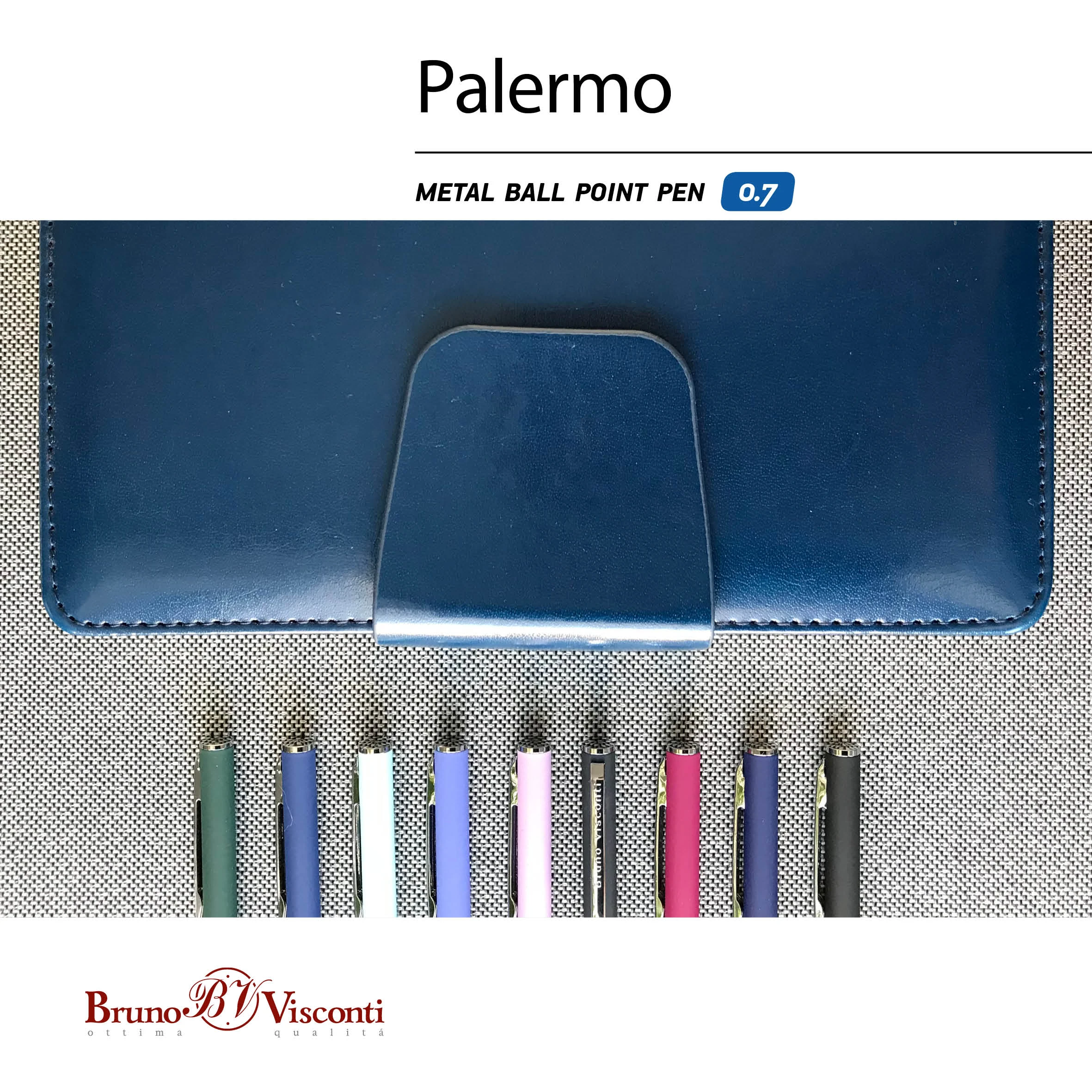 РУЧКА "PALERMO" ШАРИКОВАЯ АВТОМАТИЧЕСКАЯ, СИНЕ-ЧЕРНЫЙ МЕТАЛЛИЧЕСКИЙ