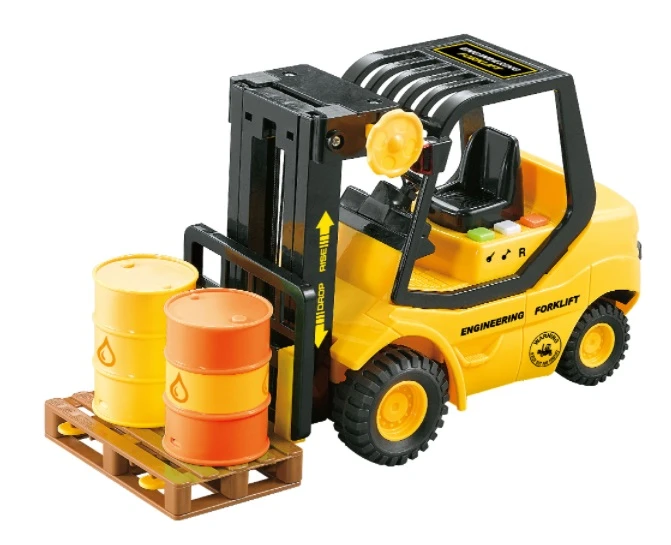 Погрузчик вилочный с бочками 1:16, свет, звук, фрикция Погрузчик вилочный с бочками 1:16, свет, звук, фрикция