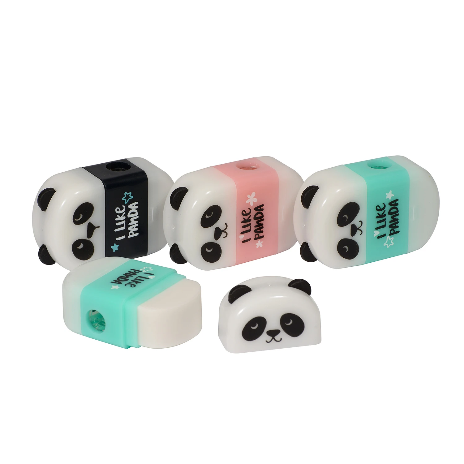 ТОЧИЛКА С КОНТЕЙНЕРОМ И ЛАСТИКОМ "FunGraphix. Панда", 3 цвета