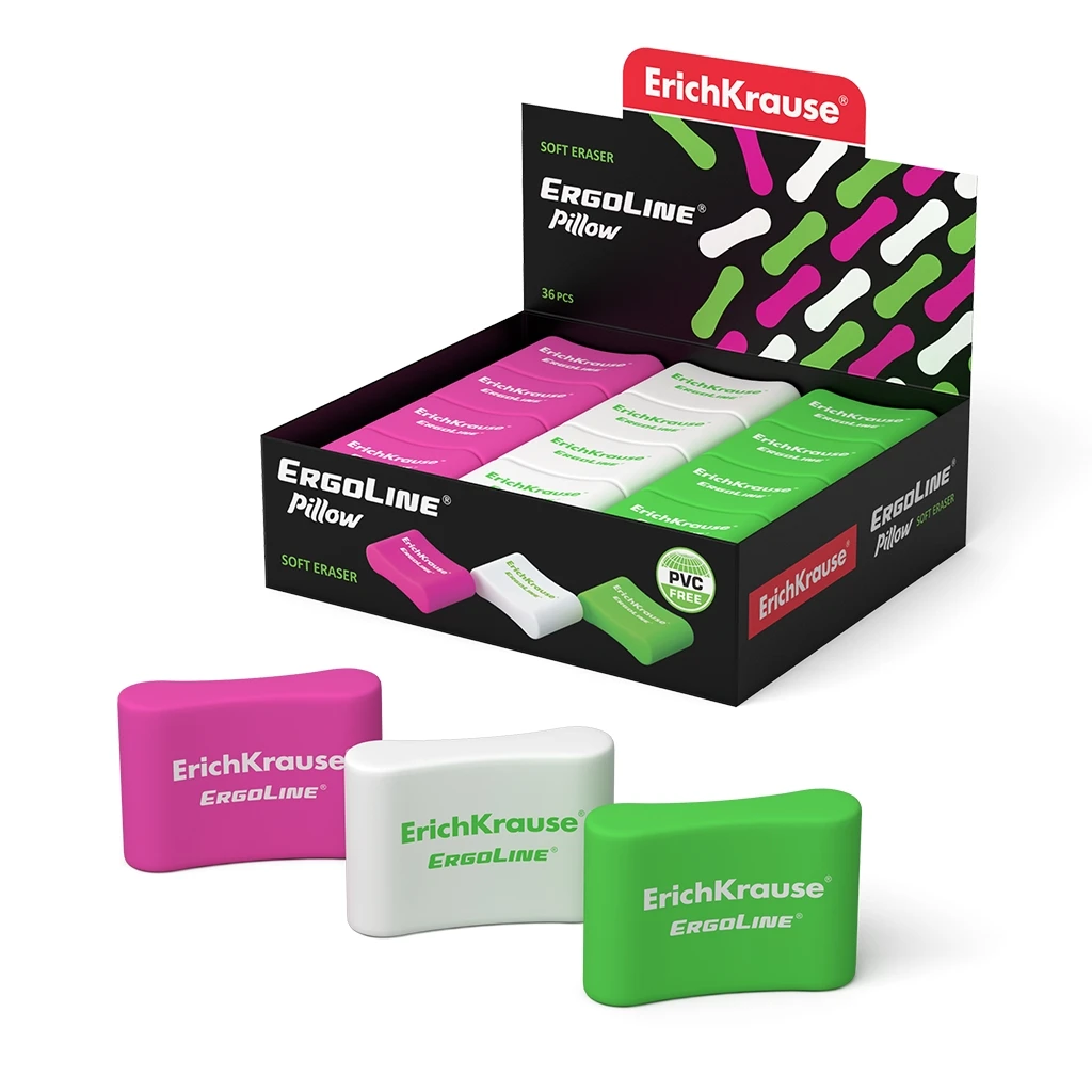 Ластик Erich Krause ErgoLine Pillow (в коробке по 36 шт.)