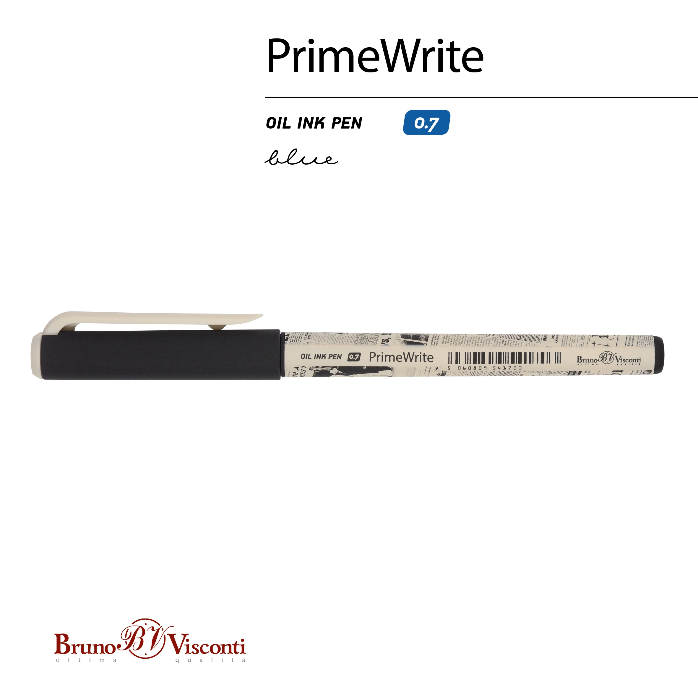 РУЧКА "PrimeWrite. Газета-3" С ЧЕРНИЛАМИ НА МАСЛЯНОЙ ОСНОВЕ, 0.7 ММ,