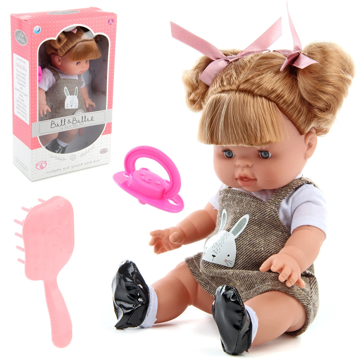 Пупс с соской Зайчонок, 21х10,5х36, коробка Пупс с соской Зайчонок, 21х10,5х36, коробка