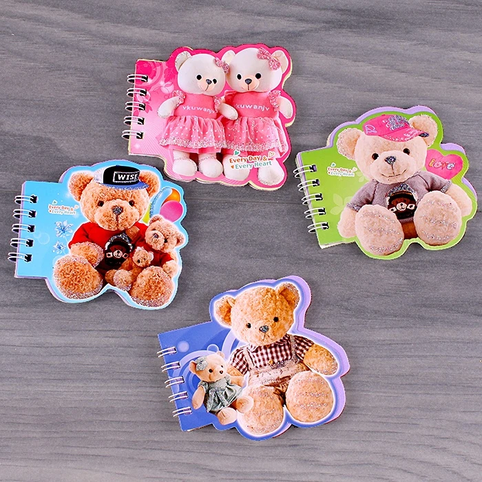 Блокнот А7 на спирали "Мишка" ассорти