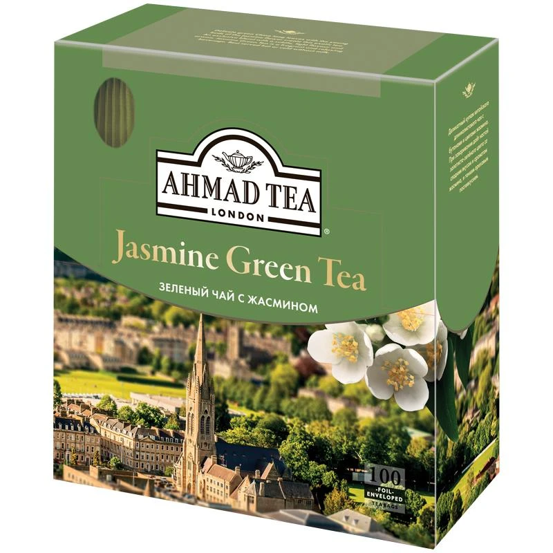 Чай Ahmad Tea "Jasmine Green Tea", зеленый с жасмином, 100 фольг. Чай Ahmad Tea "Jasmine Green Tea", зеленый с жасмином, 100 фольг.