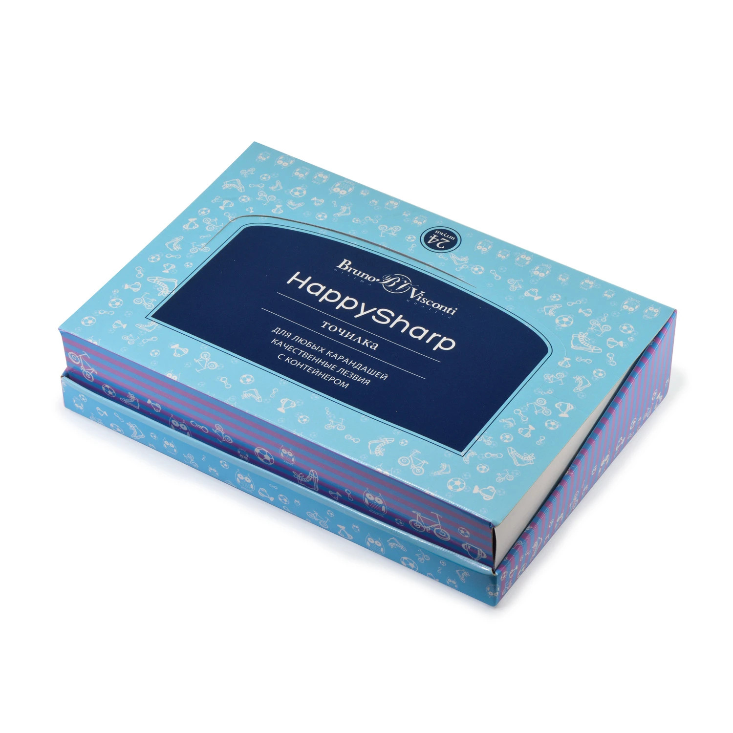 ТОЧИЛКА С КОНТЕЙНЕРОМ, 1 ОТВЕРСТИЕ "HAPPYSHARP" (3 цвета)