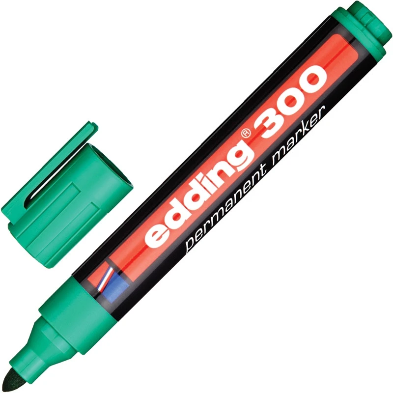Маркер перманентный EDDING E-300/4 зеленый 1,5-3мм круглый наконеч. штр. 