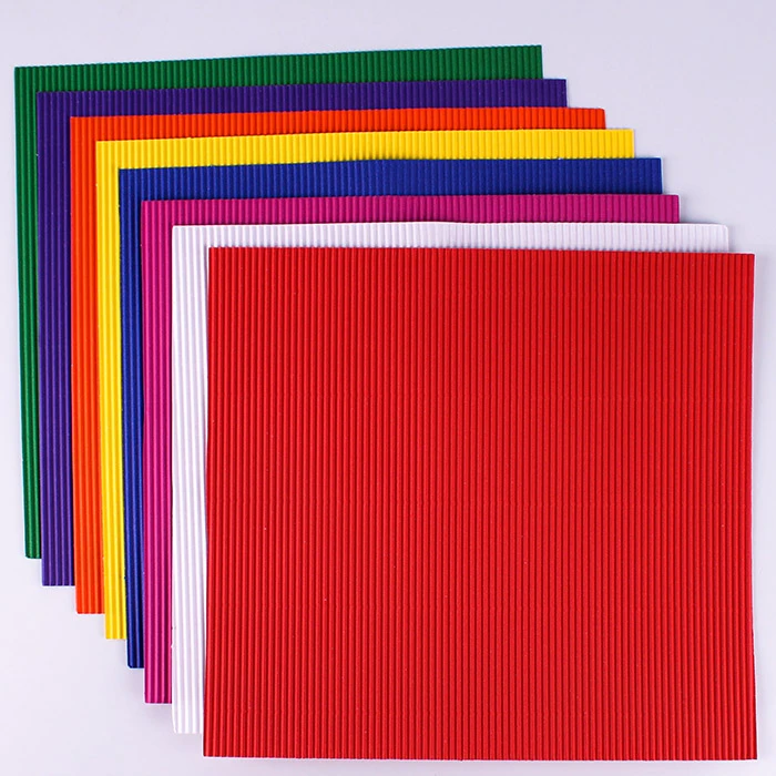 Бумага цветная гофрированная 20х20 см., 8л. 8цв. "Сказочный домик"