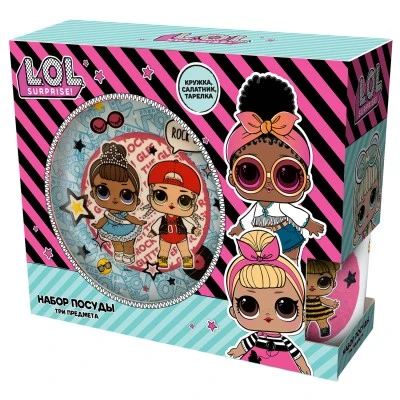 Набор посуды L.O.L. SURPRISE! (Л.О.Л. СЮРПРАЙЗ!), 3 предмета, фарфор