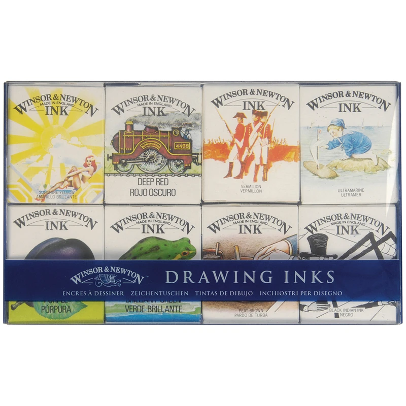 Набор туши художественной Winsor&Newton для рисования, коллекция Вилльям,