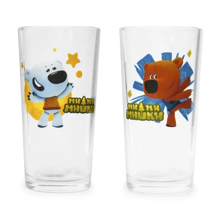Набор стаканов "Мимимишки" Кеша и Тучка, (200 мл, 2 шт) стекло Набор стаканов "Мимимишки" Кеша и Тучка, (200 мл, 2 шт) стекло