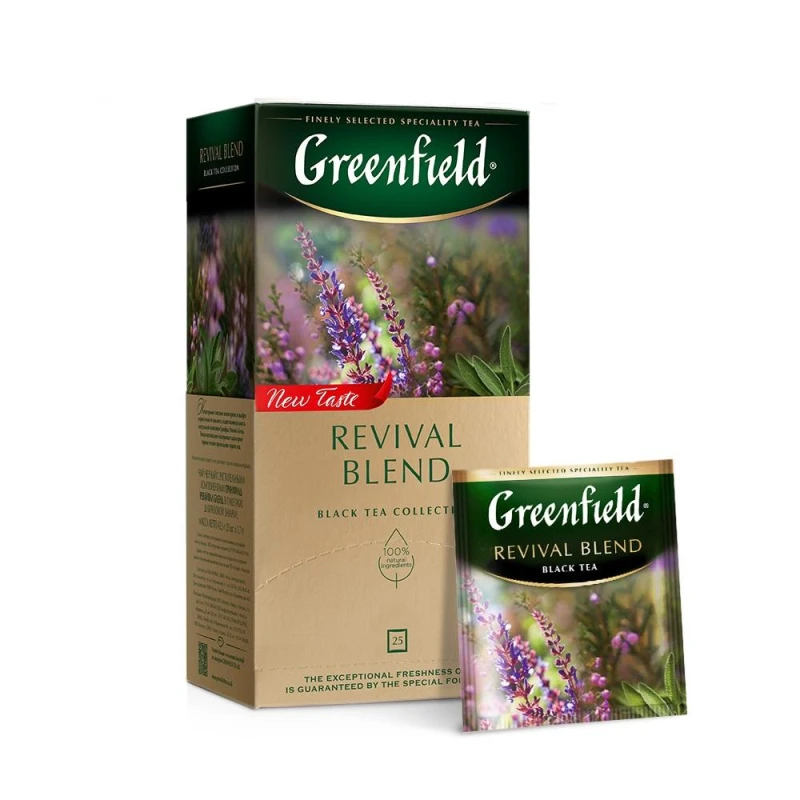 Чай Greenfield Revival Blend черный с добавками, 25пак 1752-10 Чай Greenfield Revival Blend черный с добавками, 25пак 1752-10