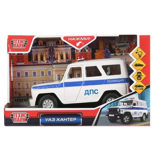 Машина пластик свет-звук УАЗ HUNTER ДПС 19,5см, откр.дв.багаж., инерция,