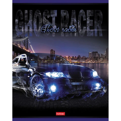 Тетрадь А5 48 л. HATBER скоба, клетка, выборочный лак, "Призрачный Тетрадь А5 48 л. HATBER скоба, клетка, выборочный лак, "Призрачный