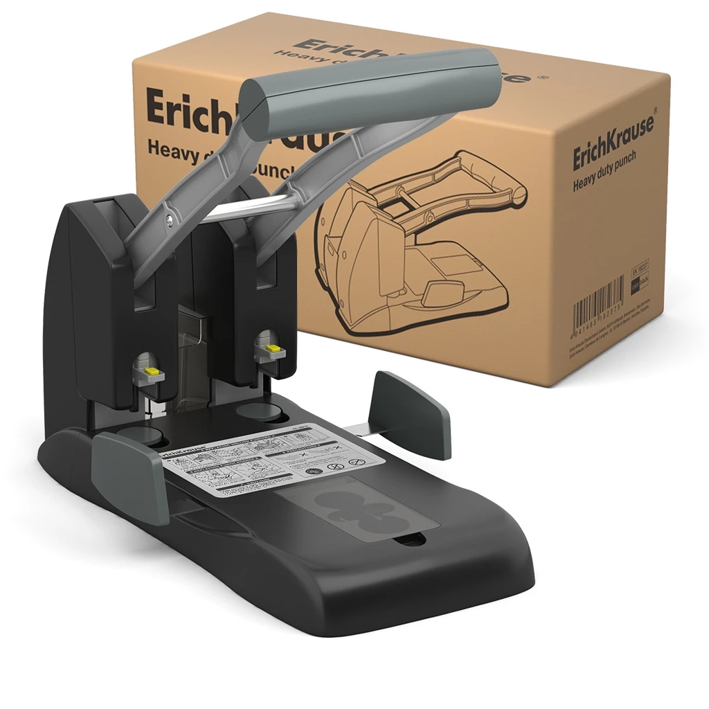 Дырокол мощный Erich Krause до 150 листов, черный (в коробке по 1 шт.)