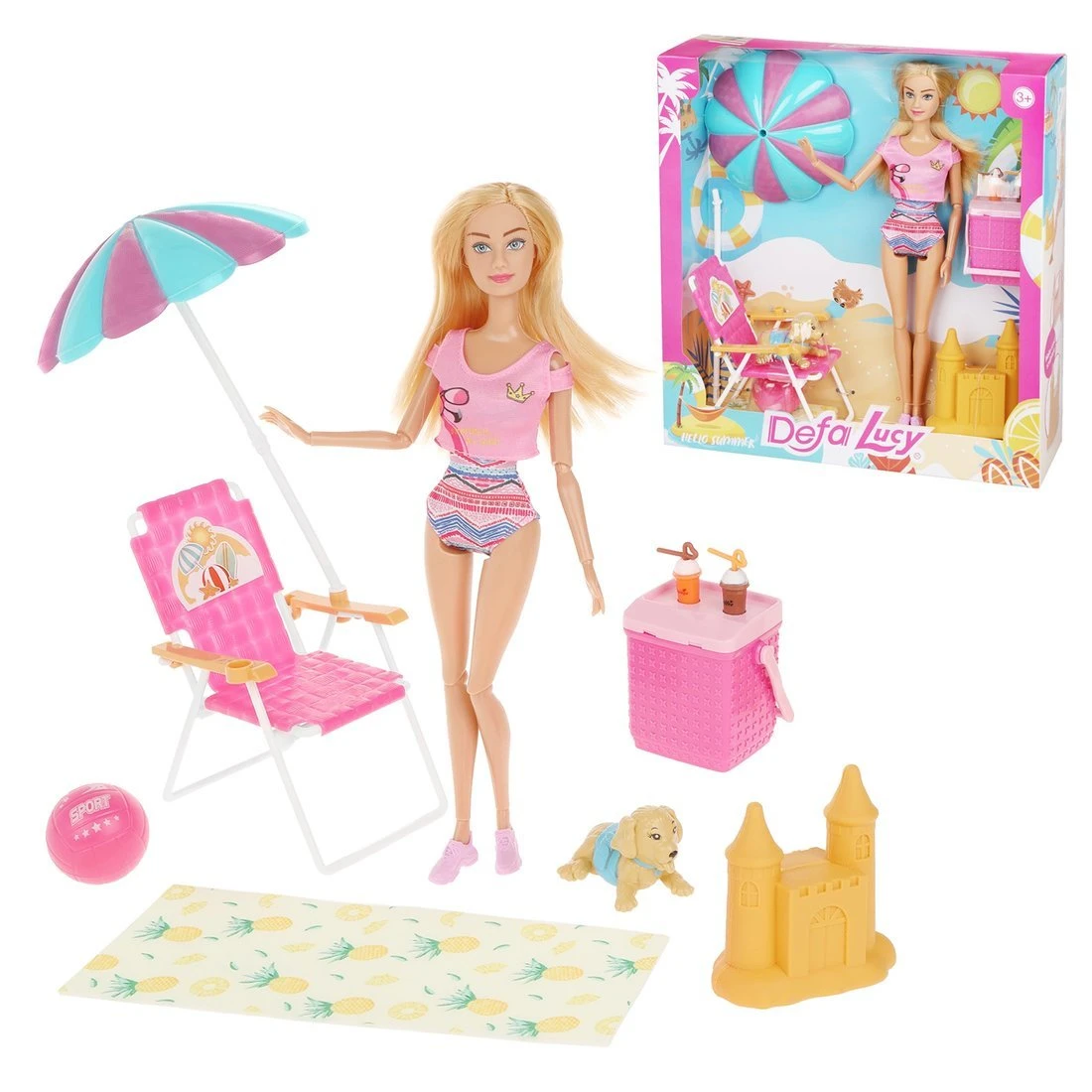 Игровой набор Defa Lucy "Пляжный отдых", в компл. кукла 29см, предм. Игровой набор Defa Lucy "Пляжный отдых", в компл. кукла 29см, предм.