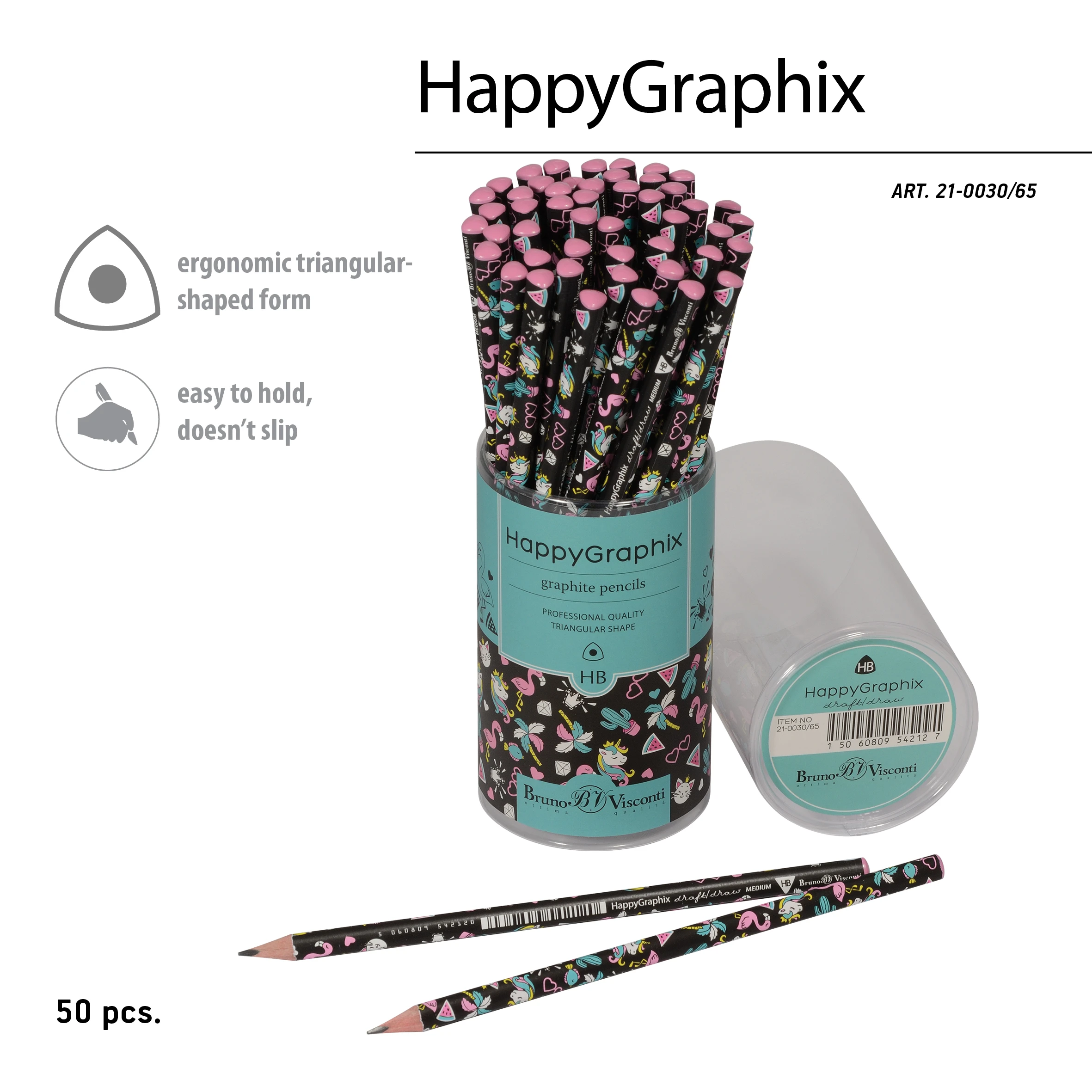 КАРАНДАШ ЧЕРНОГРАФИТОВЫЙ "HappyGraphix. Сказочные животные.