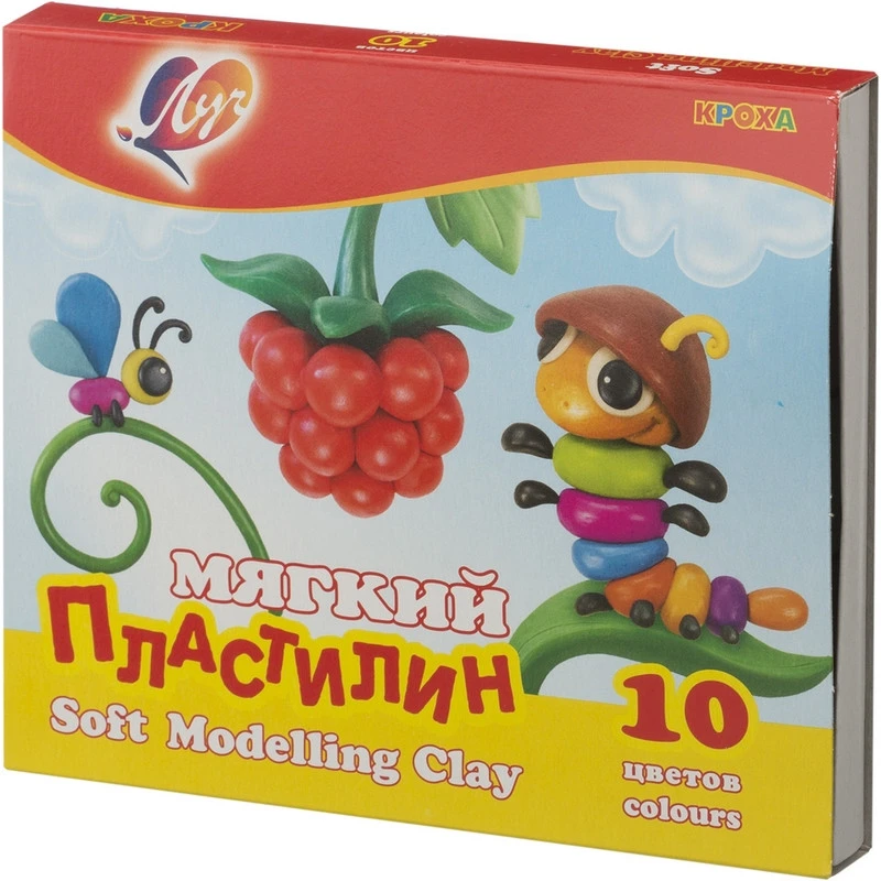 Пластилин «-Кроха»-, 10 -цветов, со -стеком Пластилин «-Кроха»-, 10 -цветов, со -стеком